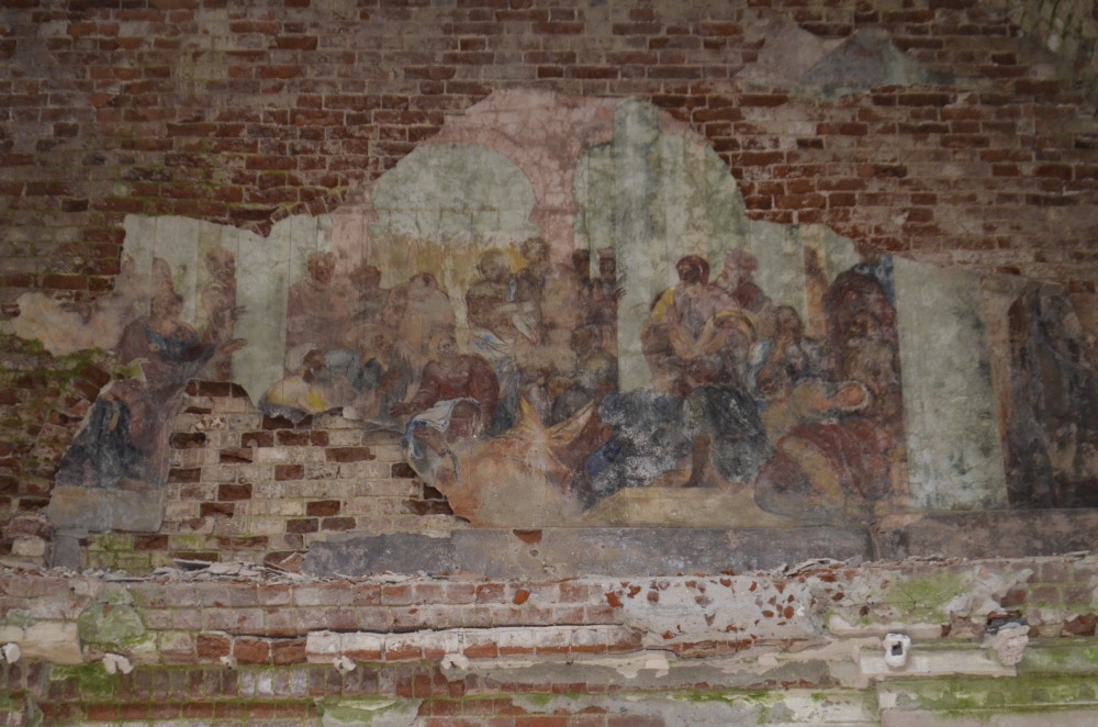 Изгнание торгующих из храма. Роспись Николо-Теребенского монастыря